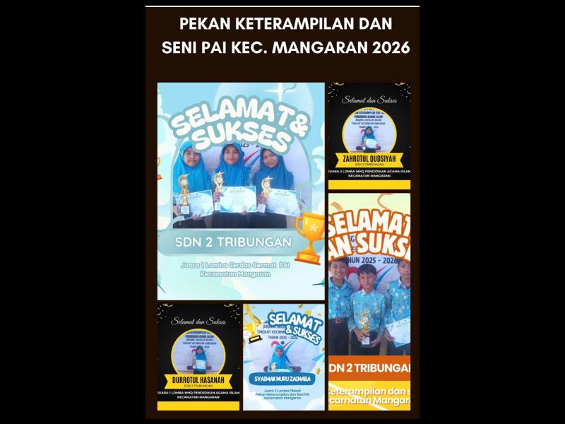 SDN 2 Tribungan Borong Juara di Pentas PAI 2026 Tingkat Kecamatan Mangaran
